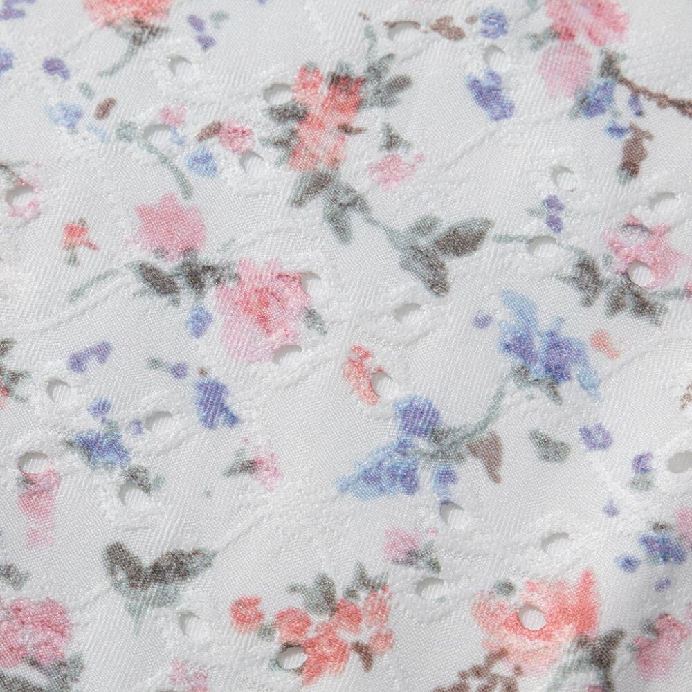 B255 White Floral Textured Square Neck Sleeveless Bodysuit - Picture 14 of 14